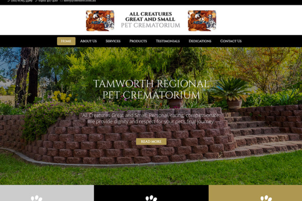 pet crematorium website design